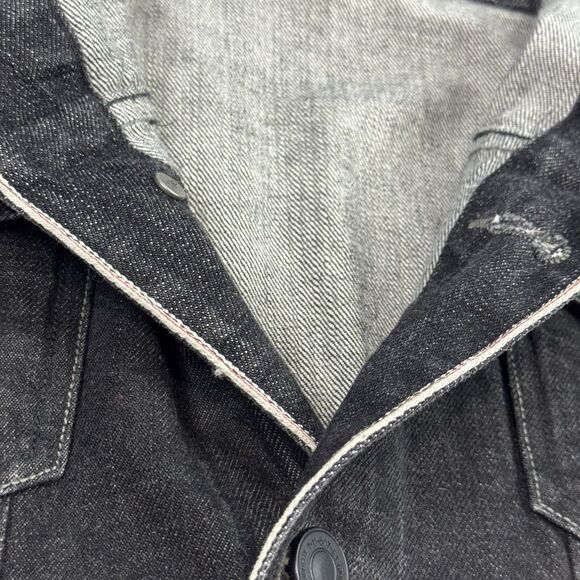 ALLSAINTS Lot No. A Selvedge Japanese Denim Jacket Black Mens Size L Sleeveless - Picture 8 of 10